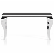 Furniture of America Alang Glass Top 3pc Coffee Table Set in Black and Silver