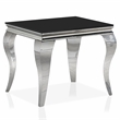 Furniture of America Alang Glass Top 3pc Coffee Table Set in Black and Silver