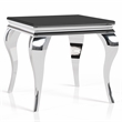 Furniture of America Alang Glass Top 3pc Coffee Table Set in Black and Silver