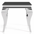 Furniture of America Alang Glass Top 3pc Coffee Table Set in Black and Silver