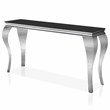 Furniture of America Alang Glass Top 3pc Coffee Table Set in Black and Silver
