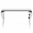 Furniture of America Alang Glass Top 3pc Coffee Table Set in White and Silver