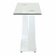 Furniture of America Navarre Glass Top Sofa Table with White Base
