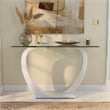 Furniture of America Navarre Glass Top Sofa Table with White Base