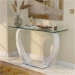 Furniture of America Navarre Glass Top Sofa Table with White Base