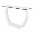 Furniture of America Navarre Glass Top Sofa Table with White Base