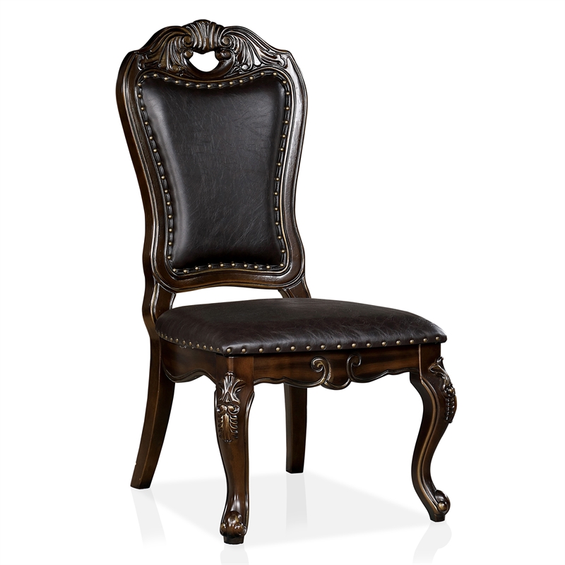 Furniture of America Lido Traditional Wood 7-Piece Dining Table Set in Walnut