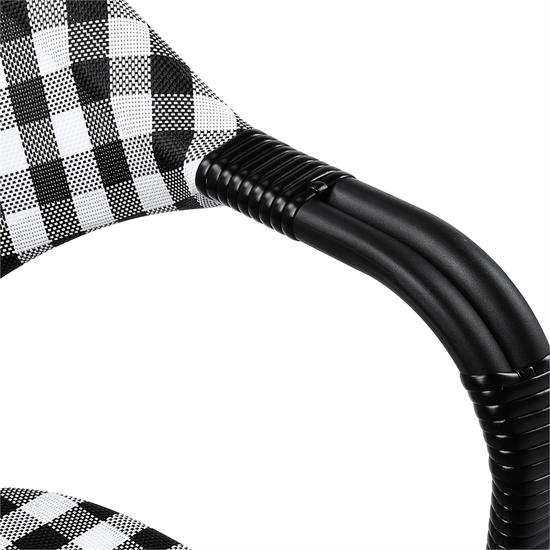 Furniture of America Tidez French Aluminum Patio Arm Chair in Black (Set of 2)