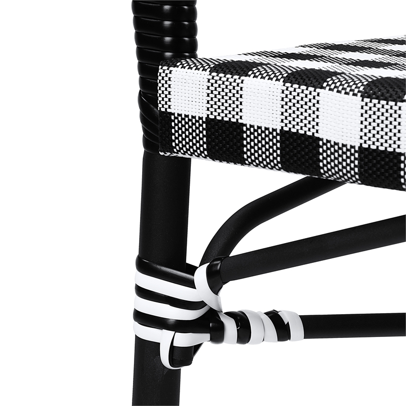 Furniture of America Tidez French Aluminum Patio Arm Chair in Black (Set of 2)