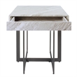 Furniture of America Vasket Contemporary Metal 1-Drawer End Table in Gray