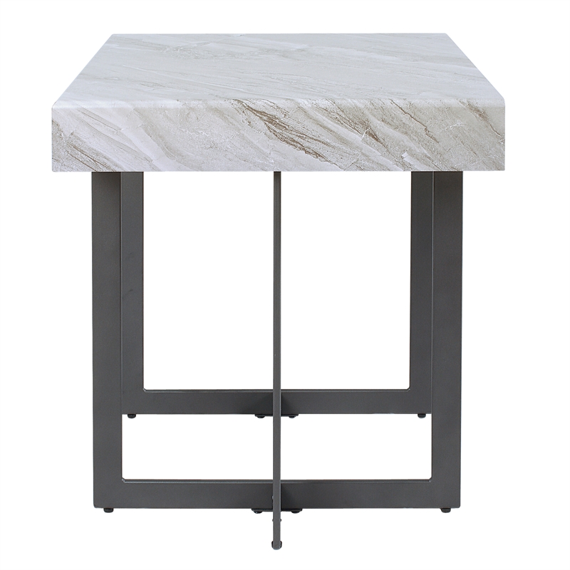 Furniture of America Vasket Contemporary Metal 1-Drawer End Table in Gray