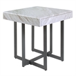 Furniture of America Vasket Contemporary Metal 1-Drawer End Table in Gray