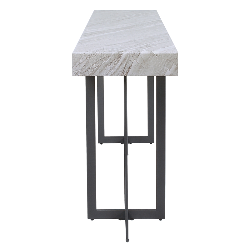Furniture of America Vasket Contemporary Metal 1-Drawer Sofa Table in Gray