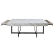 Furniture of America Vasket Contemporary Metal 2-Piece Coffee Table Set in Gray