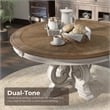 Furniture of America Clyde Rustic Wood Round Dining Table in Antique White