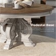 Furniture of America Clyde Rustic Wood Round Dining Table in Antique White