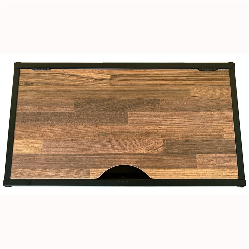 Furniture of America Froy Metal 3-Piece Nesting Table in Black and Walnut