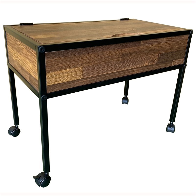 Furniture of America Froy Metal 3-Piece Nesting Table in Black and Walnut