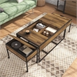 Furniture of America Froy Metal 3-Piece Nesting Table in Black and Walnut