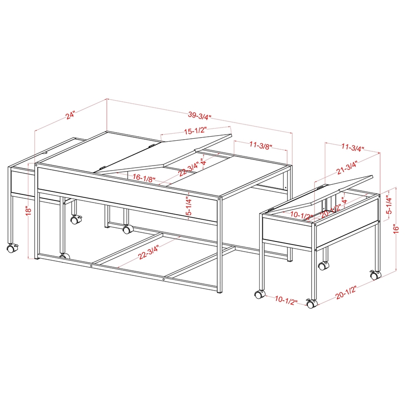Furniture of America Froy Metal 3-Piece Nesting Table in Black and Walnut