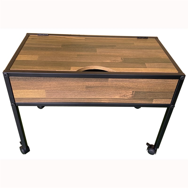 Furniture of America Froy Metal 3-Piece Nesting Table in Black and Walnut