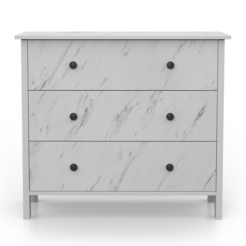 Furniture of America Knott Contemporary Wood 3-Drawer Chest in White
