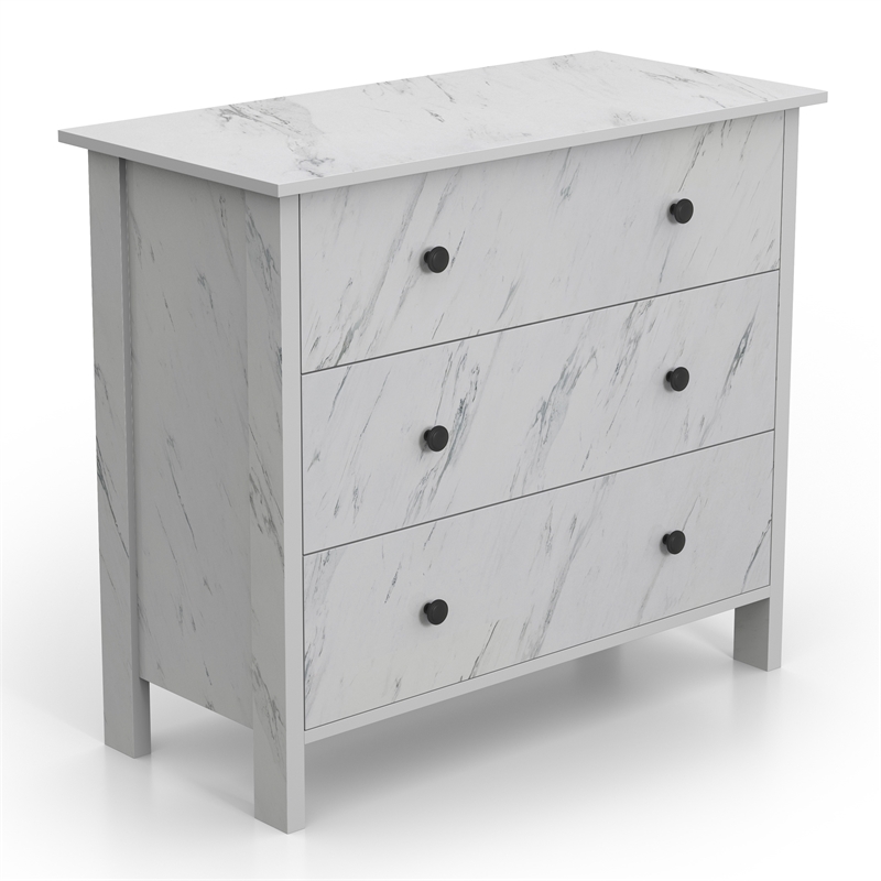 Furniture of America Knott Contemporary Wood 3-Drawer Chest in White