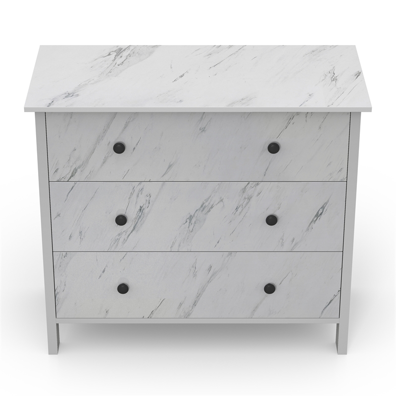 Furniture of America Knott Contemporary Wood 3-Drawer Chest in White