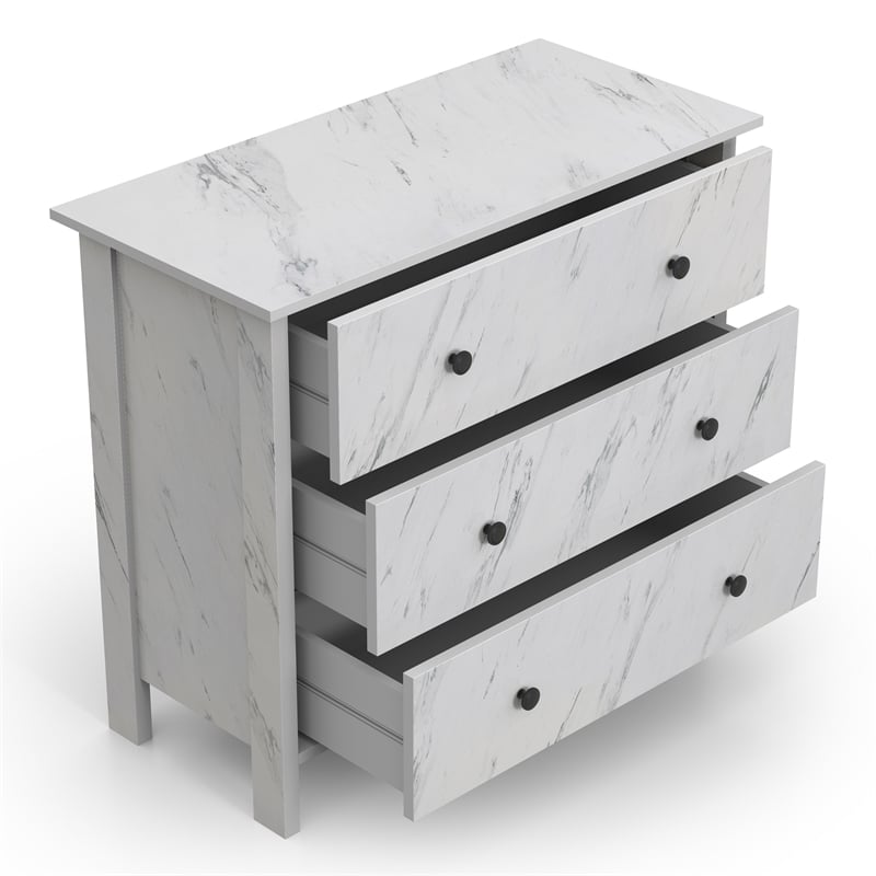 Furniture of America Knott Contemporary Wood 3-Drawer Chest in White