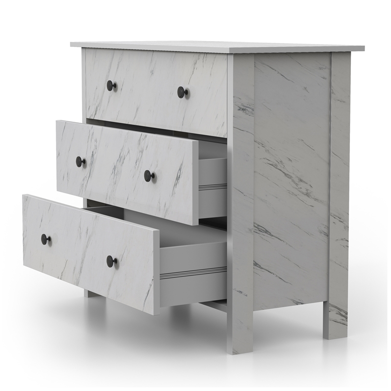 Furniture of America Knott Contemporary Wood 3-Drawer Chest in White