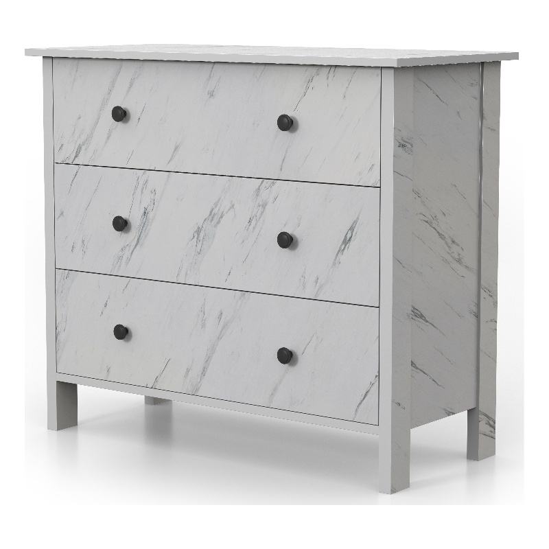 Furniture of America Knott Contemporary Wood 3-Drawer Chest in White