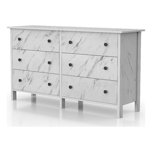 Furniture of America Knott Contemporary Wood 6-Drawer Dresser in White