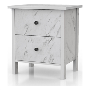 furniture of america knott contemporary wood 2-drawer nightstand in white
