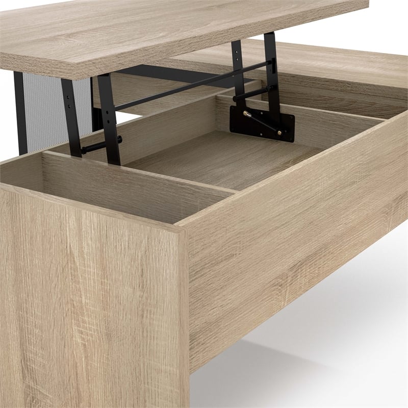 Furniture of America Froy Contemporary Wood L-Shape Desk in Natural Oak