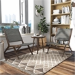 FOA Haft Aluminum Indoor and Outdoor 3-Piece Table and Chair Set in Dark Gray