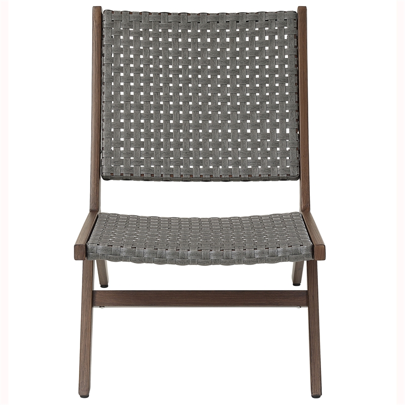 FOA Haft Aluminum Indoor and Outdoor 3-Piece Table and Chair Set in Dark Gray