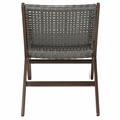 FOA Haft Aluminum Indoor and Outdoor 3-Piece Table and Chair Set in Dark Gray