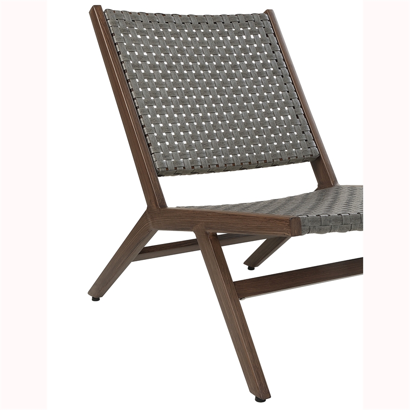 FOA Haft Aluminum Indoor and Outdoor 3-Piece Table and Chair Set in Dark Gray