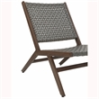 FOA Haft Aluminum Indoor and Outdoor 3-Piece Table and Chair Set in Dark Gray