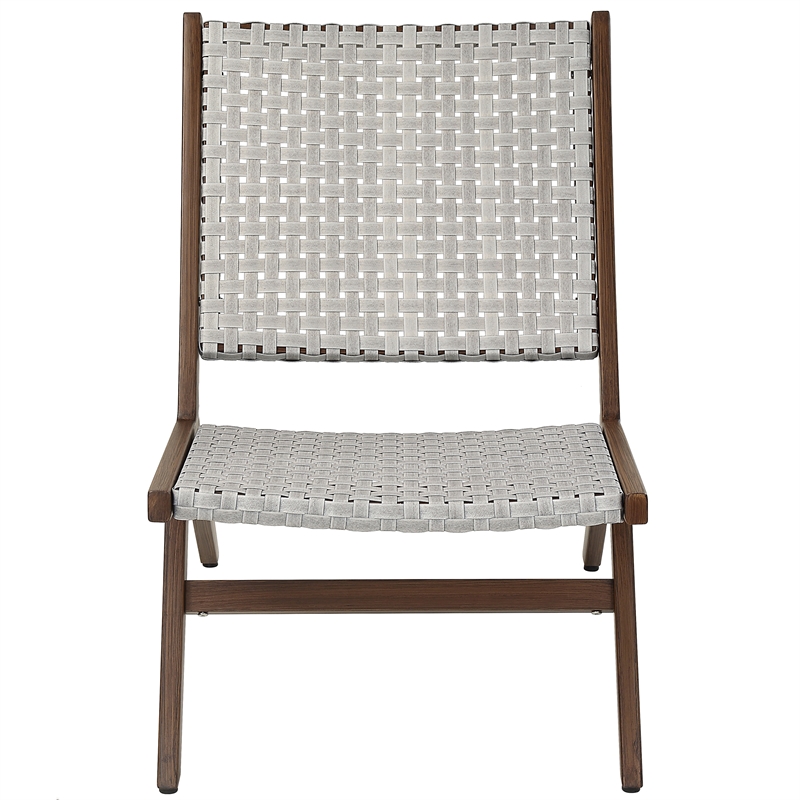 FOA Haft Aluminum Indoor and Outdoor 3-Piece Table and Chair Set in Gray