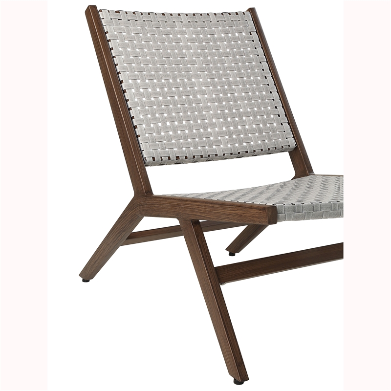 FOA Haft Aluminum Indoor and Outdoor 3-Piece Table and Chair Set in Gray