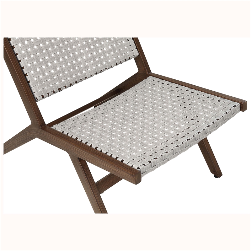 FOA Haft Aluminum Indoor and Outdoor 3-Piece Table and Chair Set in Gray