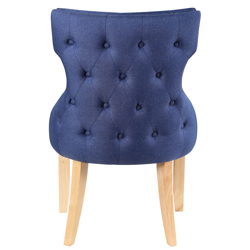 Furniture of America Glanz Fabric Wing-Back Side Chair in Blue (Set of 2)