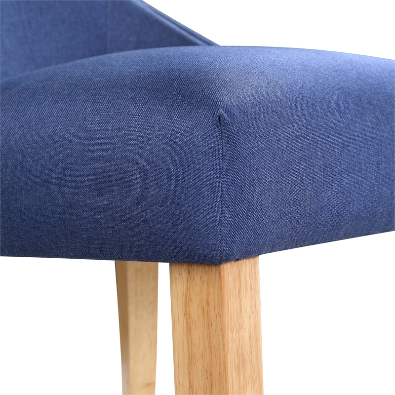 Furniture of America Glanz Fabric Wing-Back Side Chair in Blue (Set of 2)