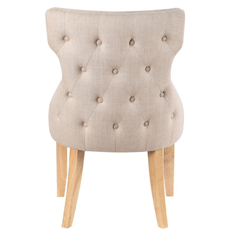 Furniture of America Glanz Fabric Wing-Back Side Chair in Ivory (Set of 2)