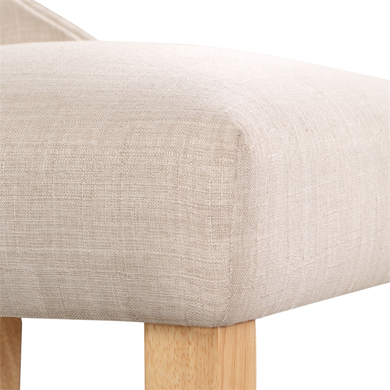 Furniture of America Glanz Fabric Wing-Back Side Chair in Ivory (Set of 2)