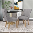 Furniture of America Glanz Fabric Wing-Back Side Chair in Gray (Set of 2)