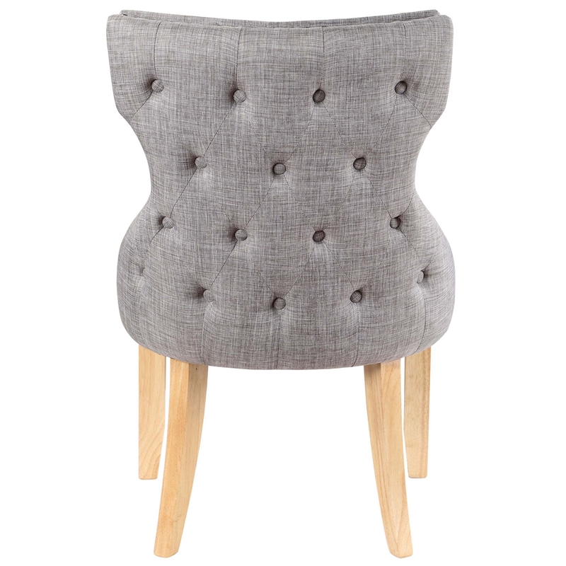 Furniture of America Glanz Fabric Wing-Back Side Chair in Gray (Set of 2)