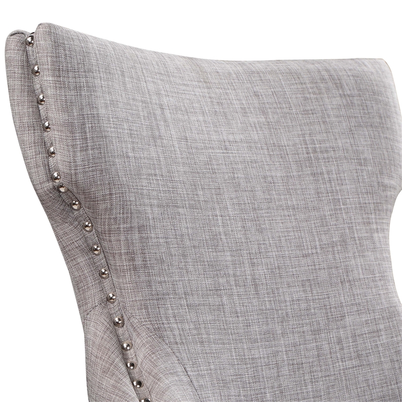 Furniture of America Glanz Fabric Wing-Back Side Chair in Gray (Set of 2)