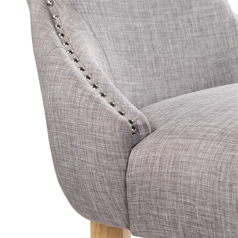 Furniture of America Glanz Fabric Wing-Back Side Chair in Gray (Set of 2)